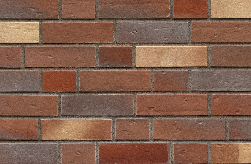 ABC Klinkergruppe 9105 Norddeich rot-blau-bunt — шов темно-сірий